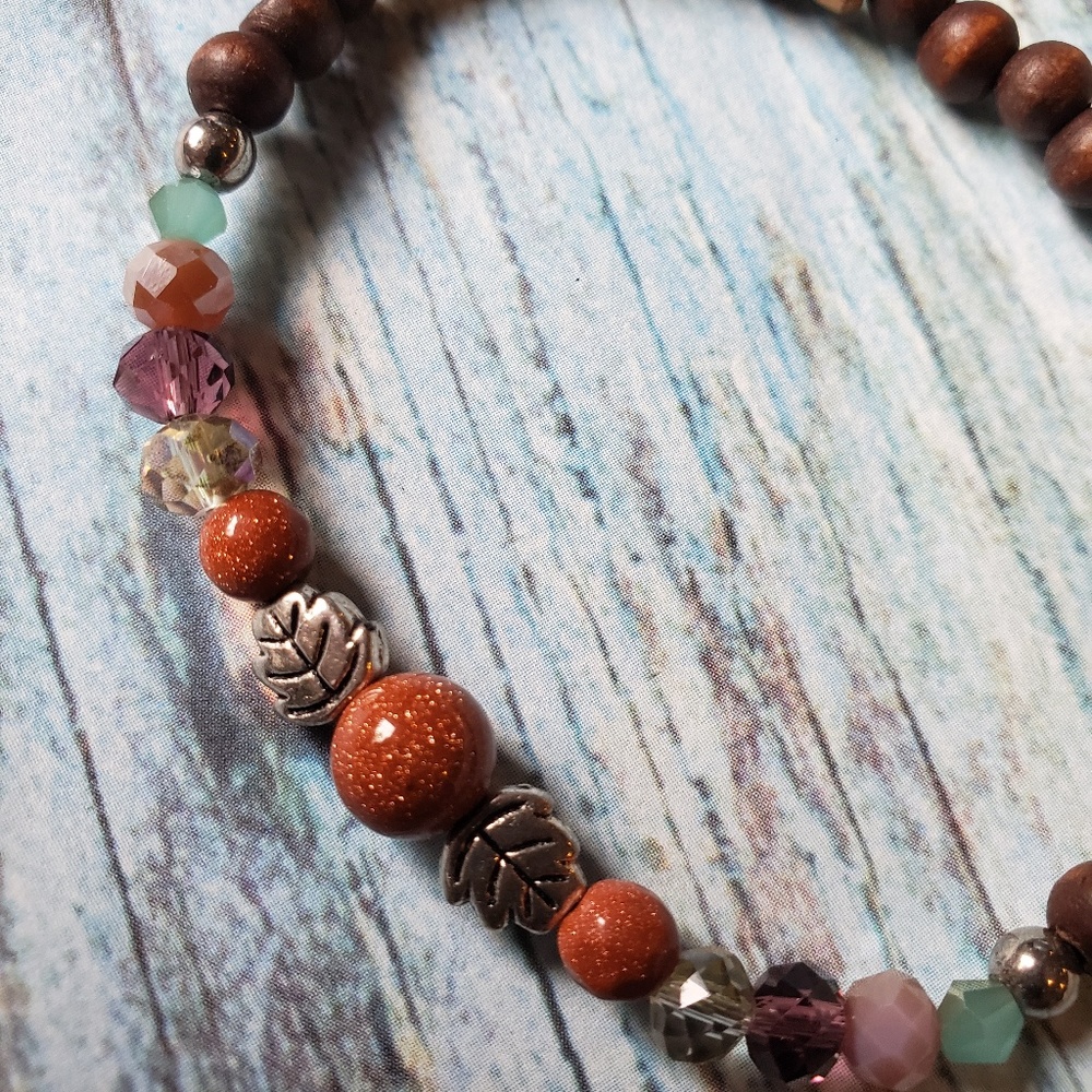 Boho Wooden Bead Stretch Bracelet